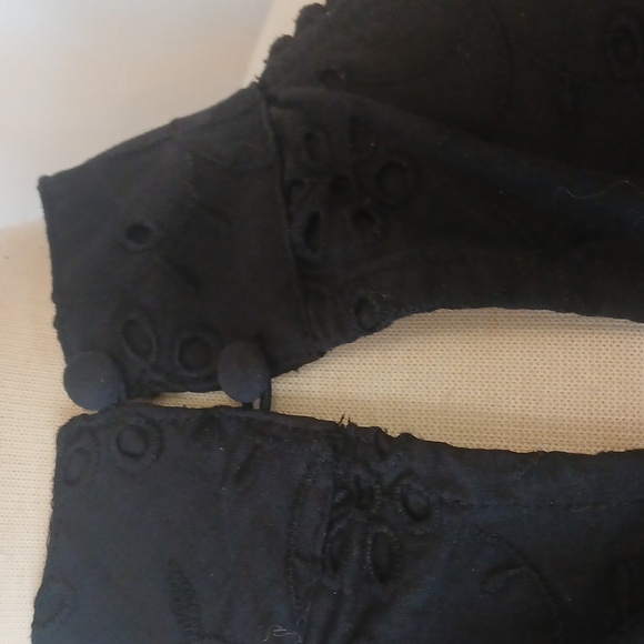 Black Eyelit Daisy Embroidery Halter Peplum Top Sz Xl - Picture 7 of 11